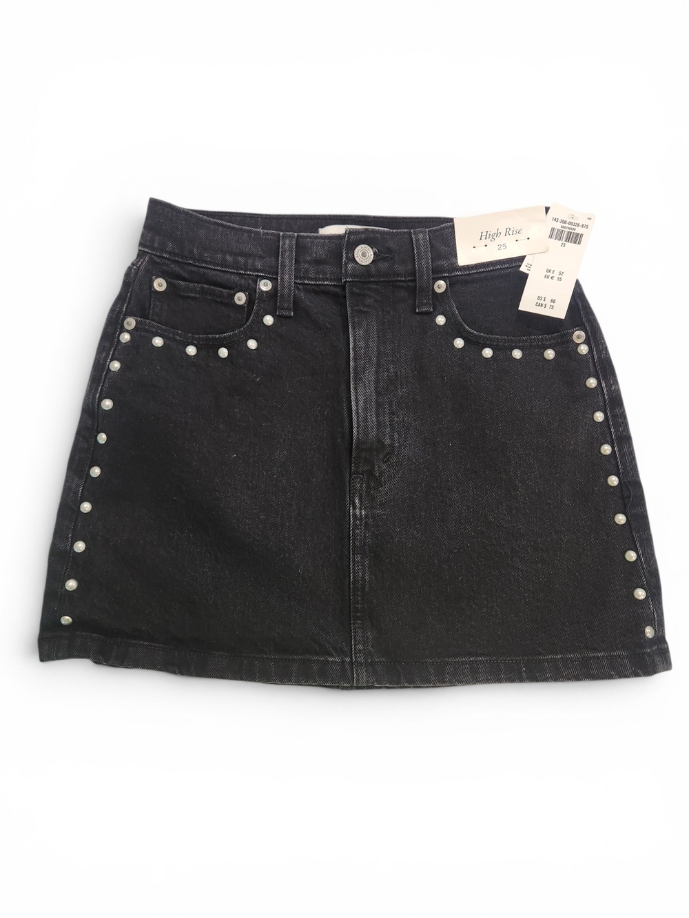 Abercrombie & Fitch Black Studded High-Rise Mini Skirt
